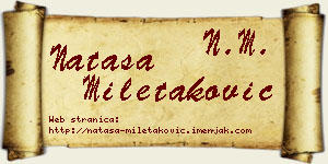 Nataša Miletaković vizit kartica